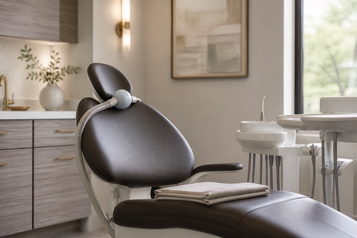 Dental chair prepared for a comfortable sedation visit